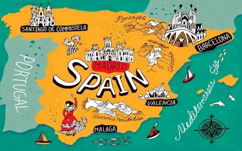 تصویری از نمادهای مهم کشورهای اسپانیا برای عنوان تجربه زندگی در اسپانیا انتخاب شده است.